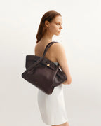 JW Pei Hana Medium Tote Bag (Dark Brown)