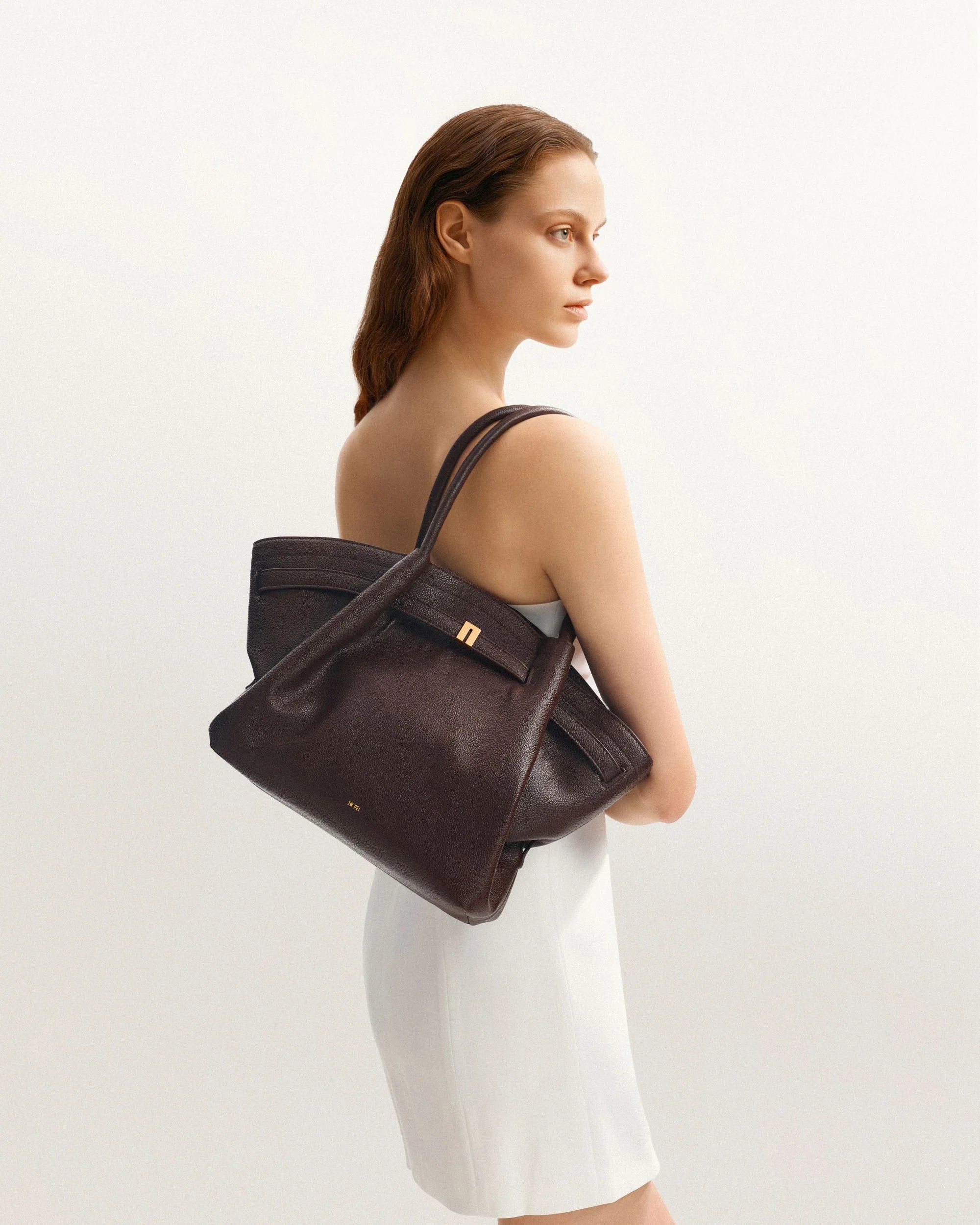 JW Pei Hana Medium Tote Bag (Dark Brown)