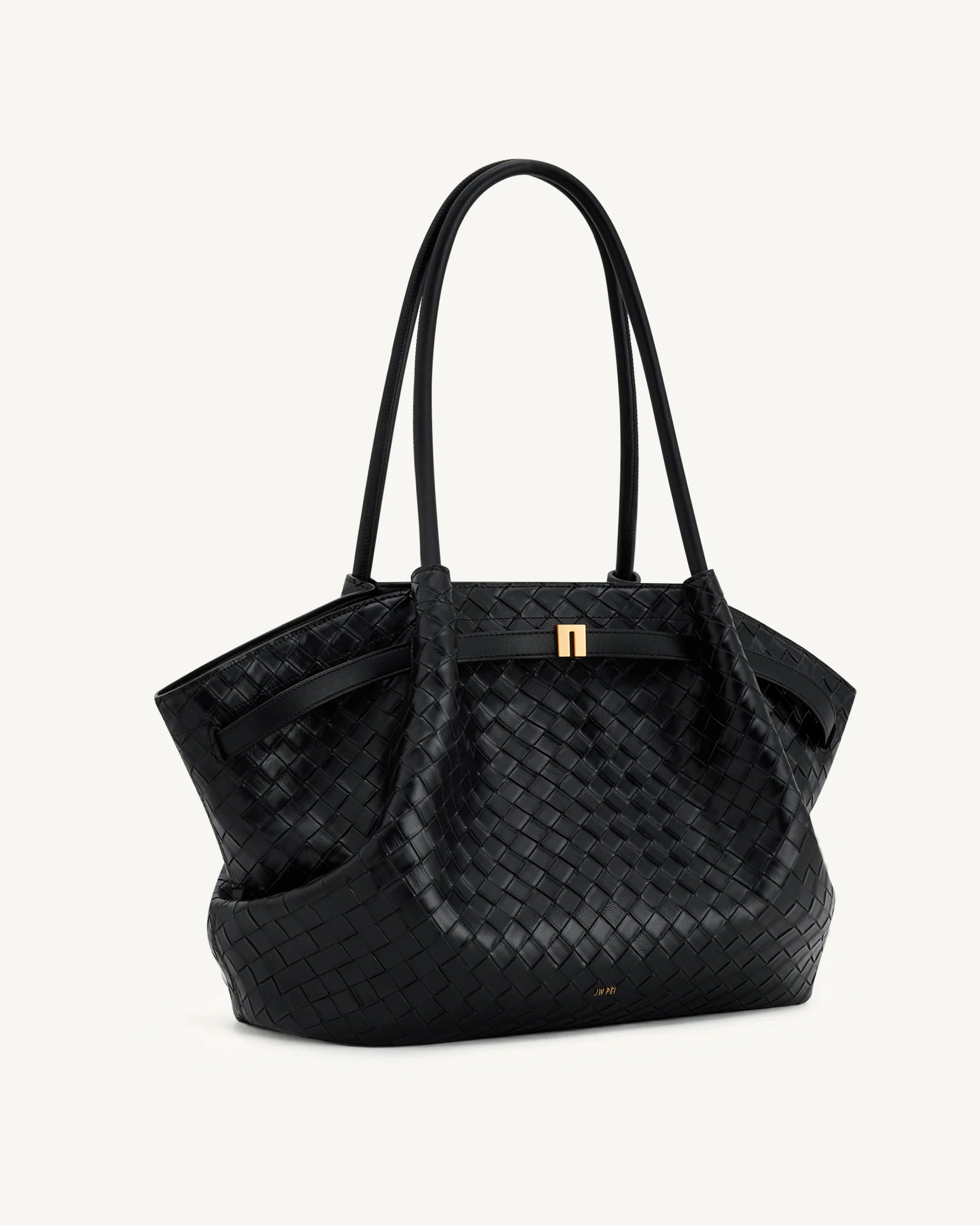 JW PEI Hana Large Weave Texture Tote Bag - Black Regular