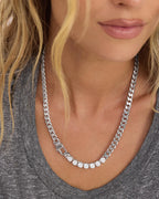 Melinda Maria Julian Loves Diamonds Silver Necklace 6.8mm (18")
