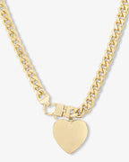 Melinda Maria Julian XL Heart Cuban Chain Necklace 6.8mm