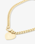 Melinda Maria Julian XL Heart Cuban Chain Necklace 6.8mm