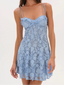 For Love & Lemons Kate Mini Dress (Blue)