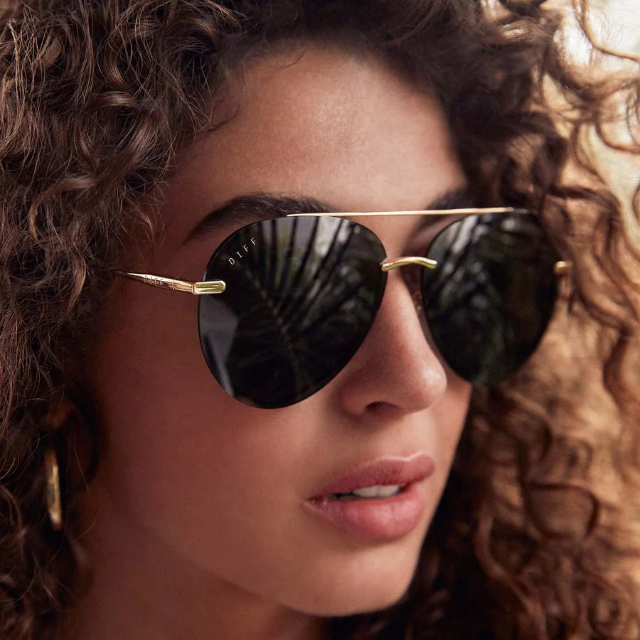 Diff Eyewear Lenox Sunglasses (Gold + Blue Gradient + Polarized)