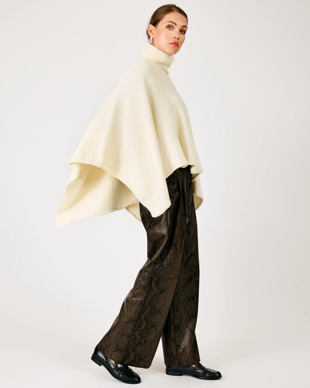 Line & Dot Orly Turtleneck Cape Sweater