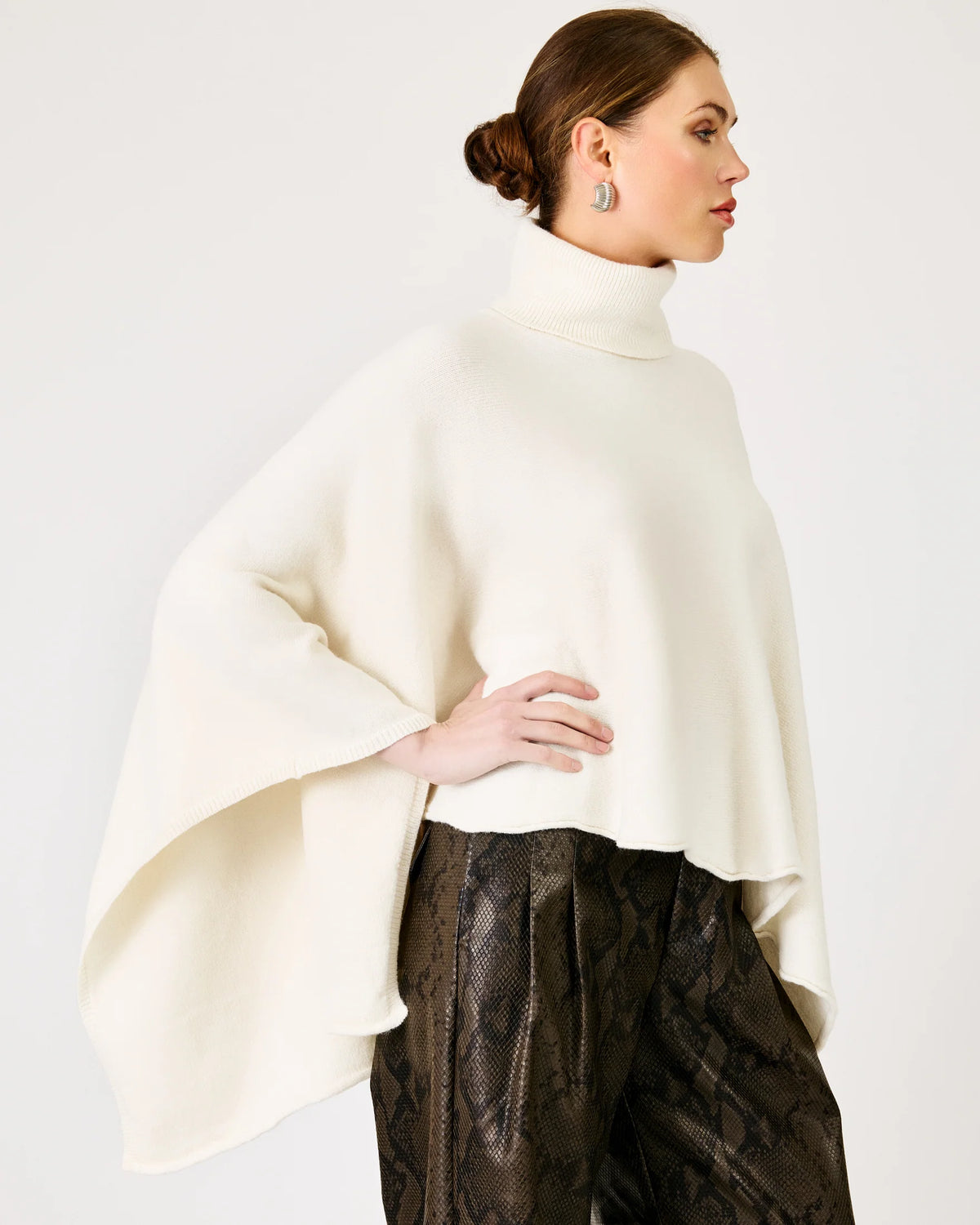 Line & Dot Orly Turtleneck Cape Sweater