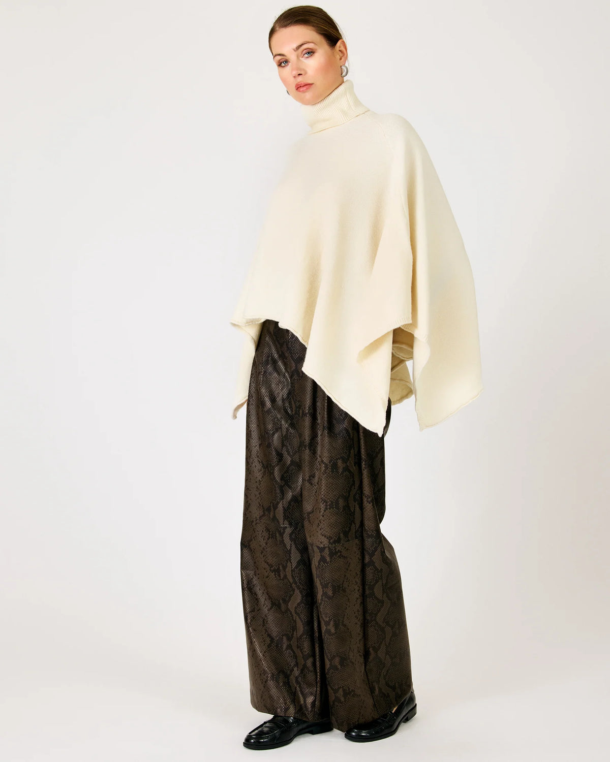 Line & Dot Orly Turtleneck Cape Sweater