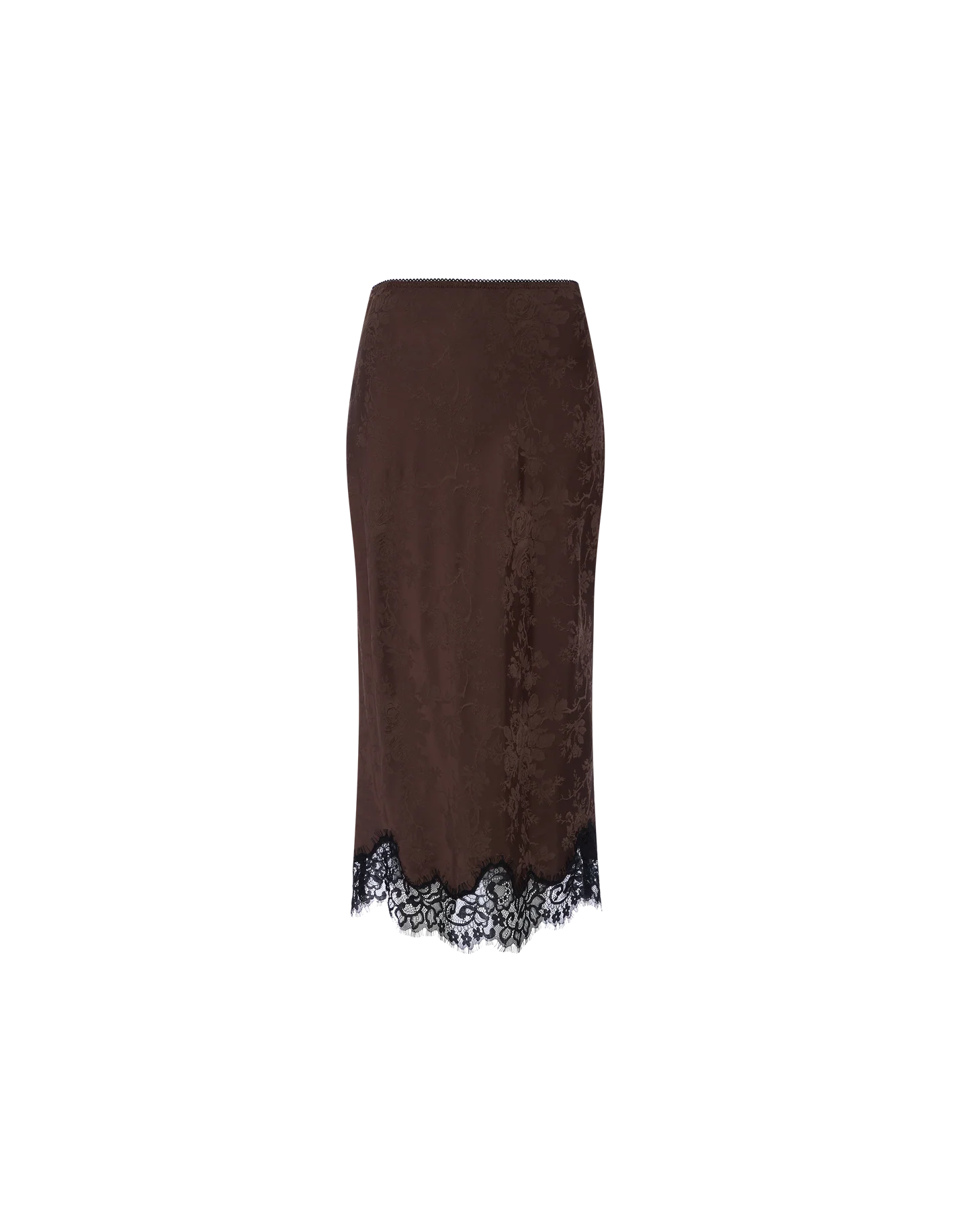 Rumored Lady Lace Midi Skirt (Espresso Jacquard)