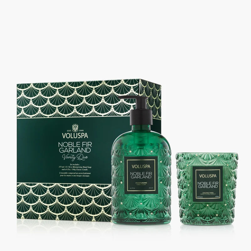 Voluspa Noble Fir Garland Vanity Duo Gift Set