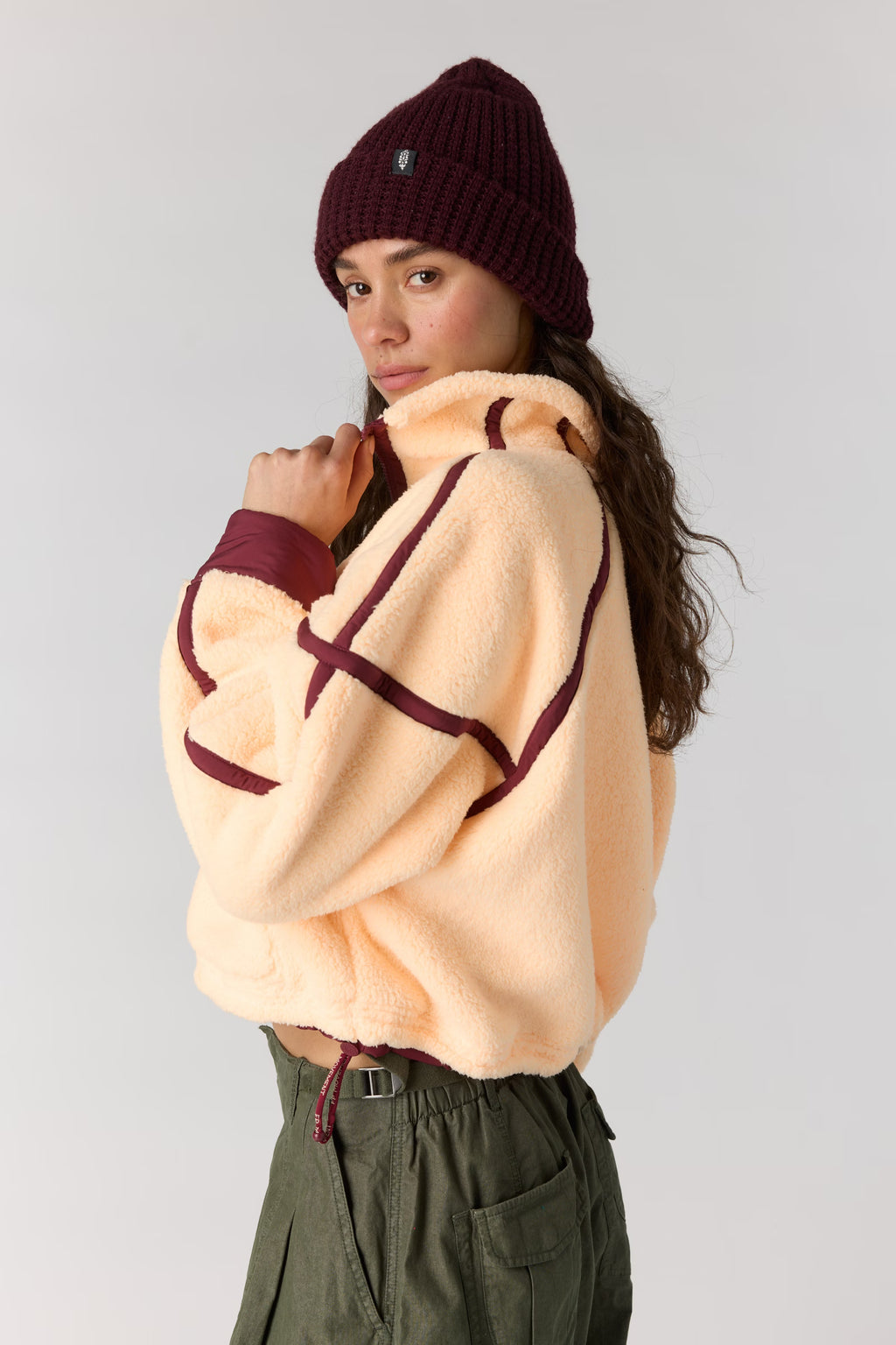 Free People Movement Mountain High 1/2 Zip (Pina Colada/Red Velvet)