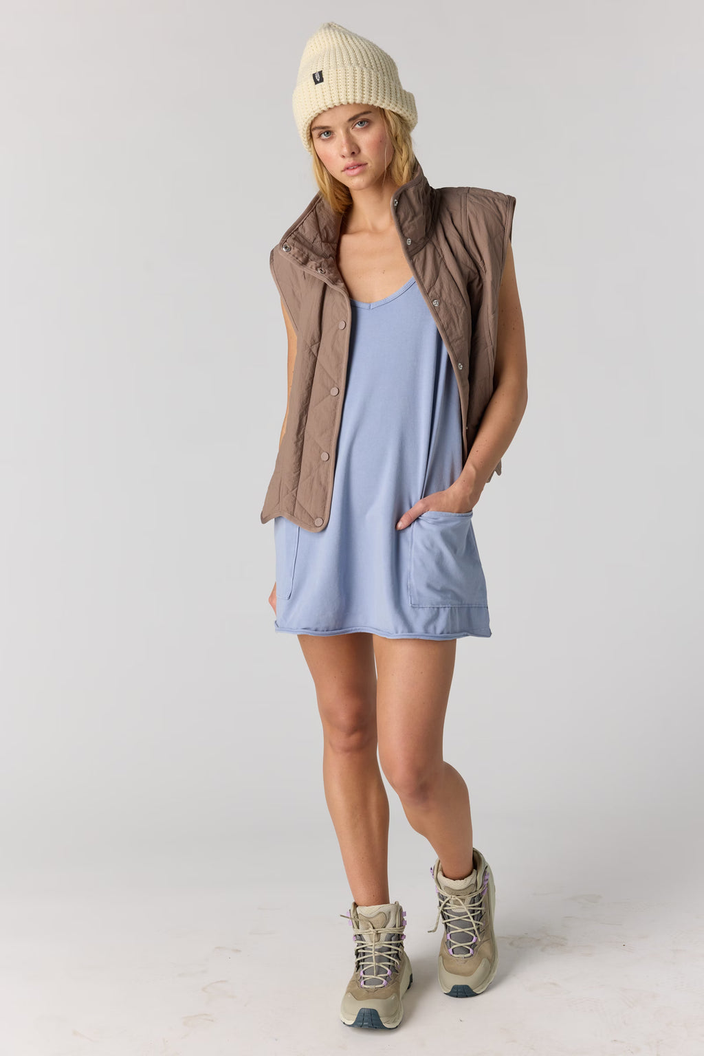 Free People Movement Hot Shot Mini Dress (Blue Ash)