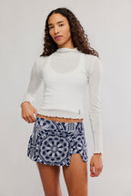 Free People Movement Hot Shot Mini Skort (Bandana Navy Combo)