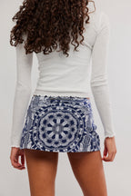 Free People Movement Hot Shot Mini Skort (Bandana Navy Combo)