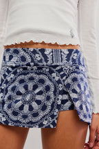 Free People Movement Hot Shot Mini Skort (Bandana Navy Combo)
