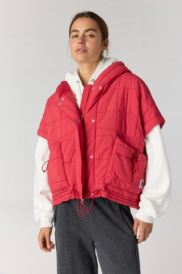 Free People Movement Happy Trails Poncho (Candy Apple Red)