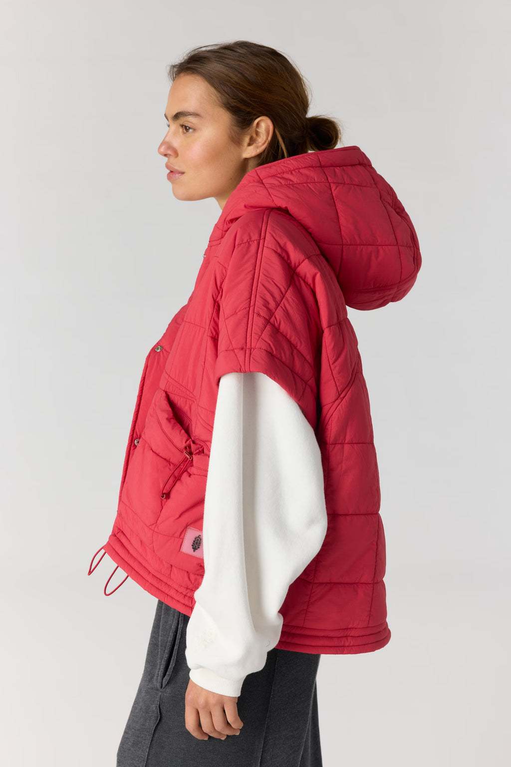 Free People Movement Happy Trails Poncho (Candy Apple Red)