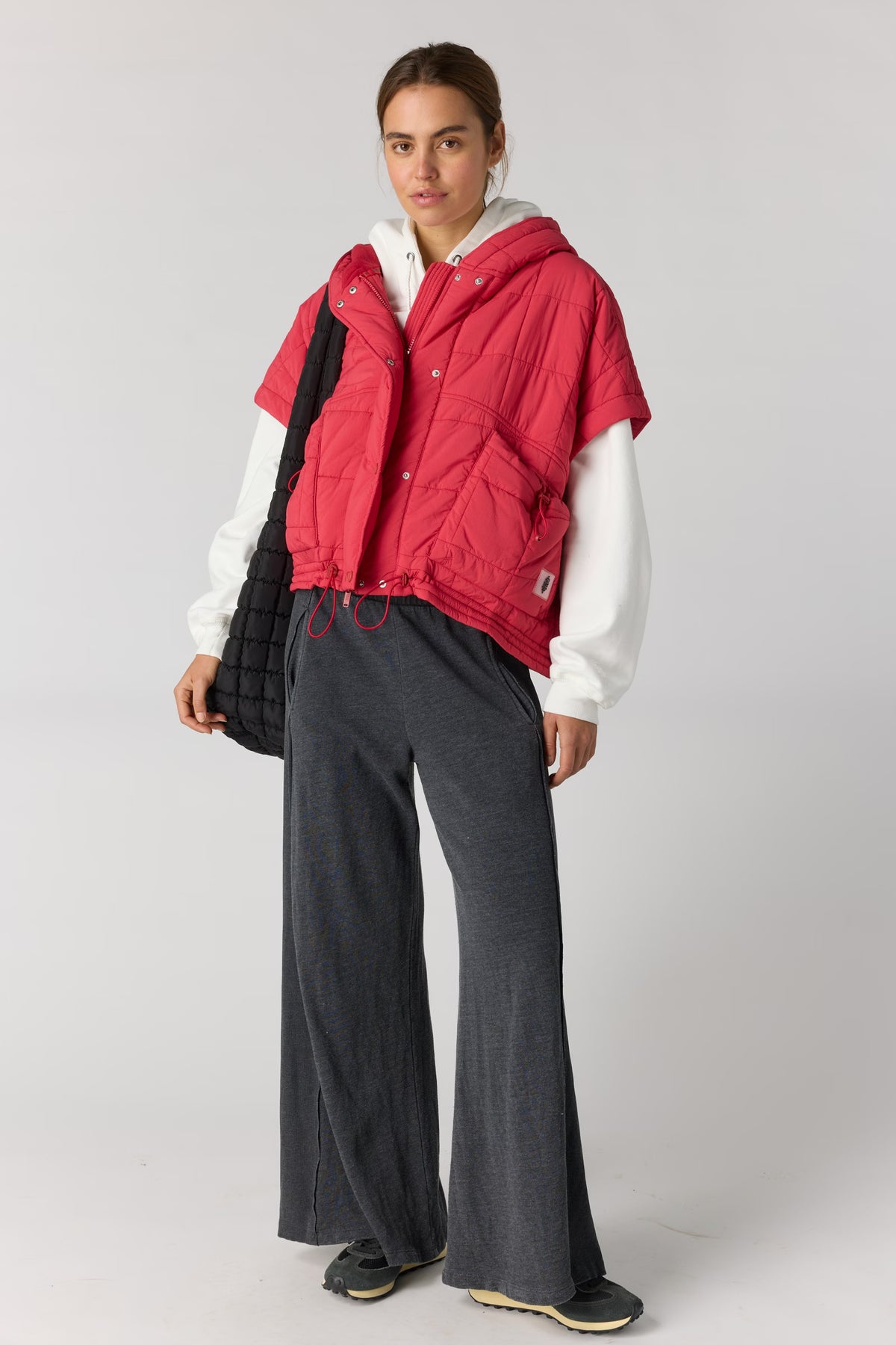 Free People Movement Happy Trails Poncho (Candy Apple Red)