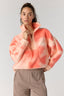 Free People Movement Printed Mountain High 1/2 Zip Fleece (Watercolor Logo Fruit)