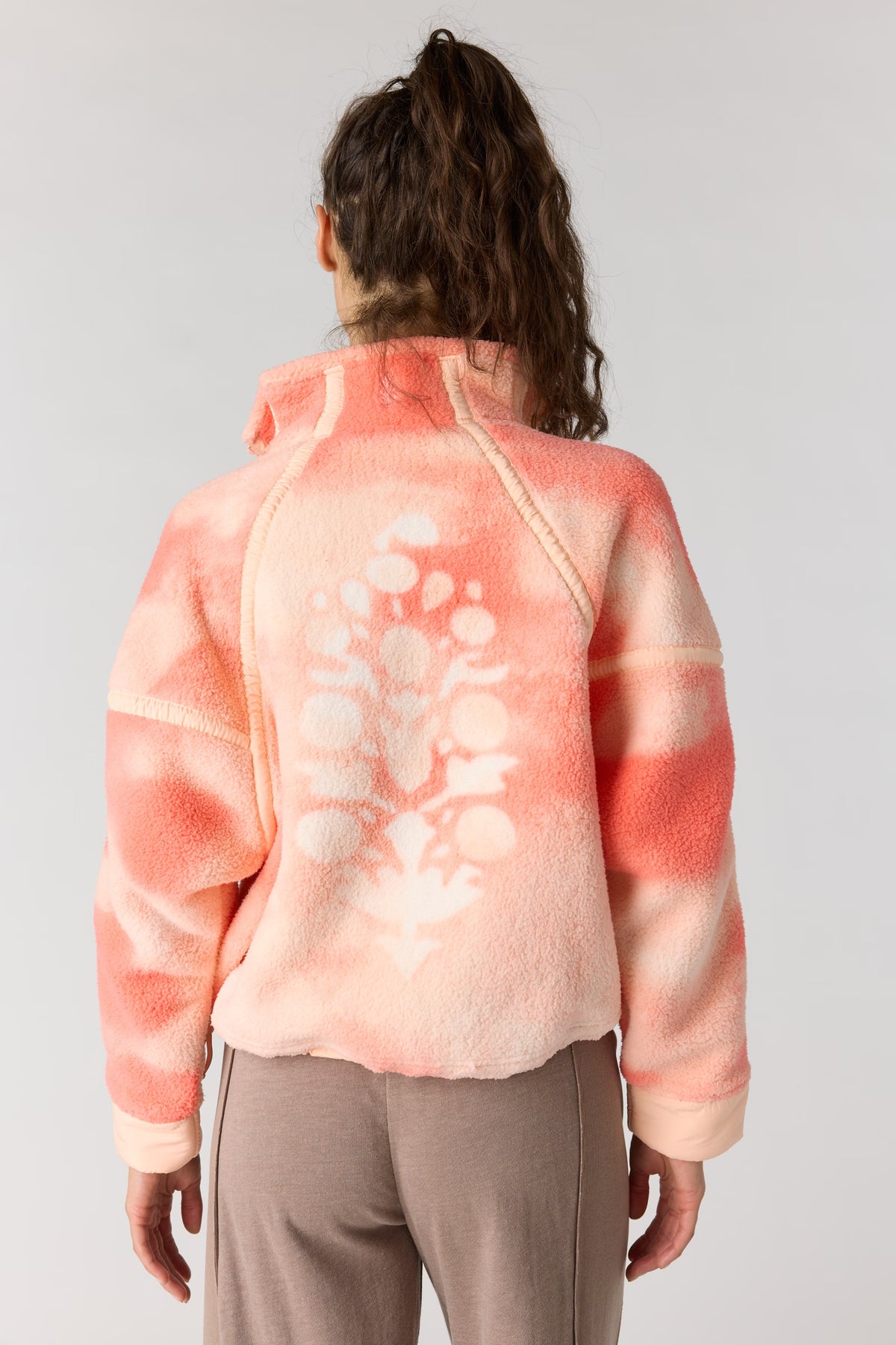 Free People Movement Printed Mountain High 1/2 Zip Fleece (Watercolor Logo Fruit)