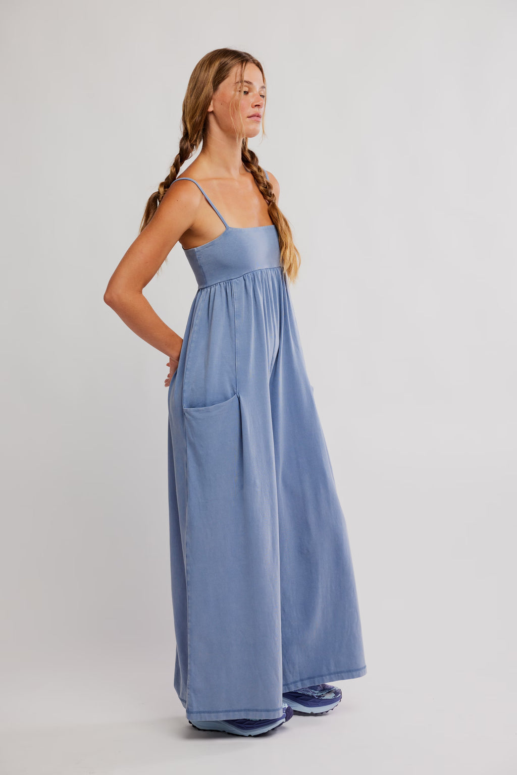Free People Movement Hot Shot Strappy Onesie (Blue Ash)