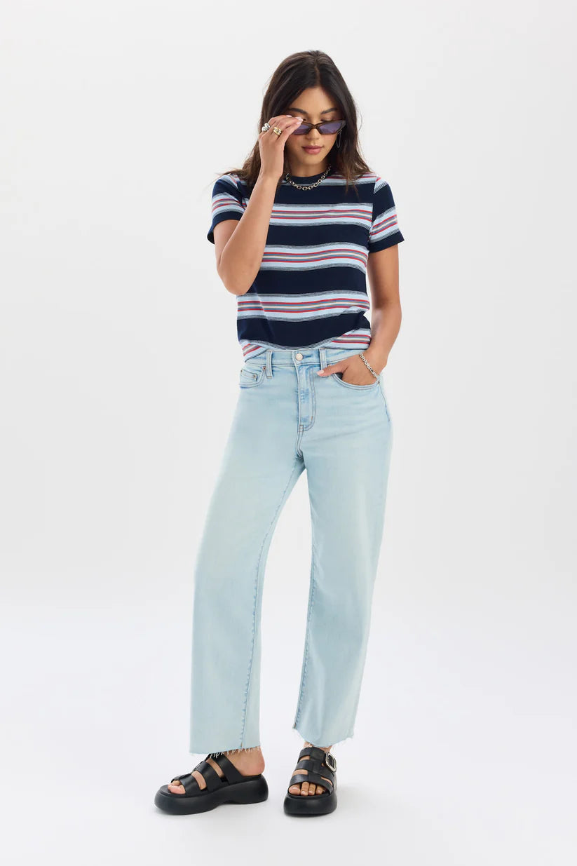 Daze Denim Pleaser High Rise Wide Ankle Jean (Pleaser)