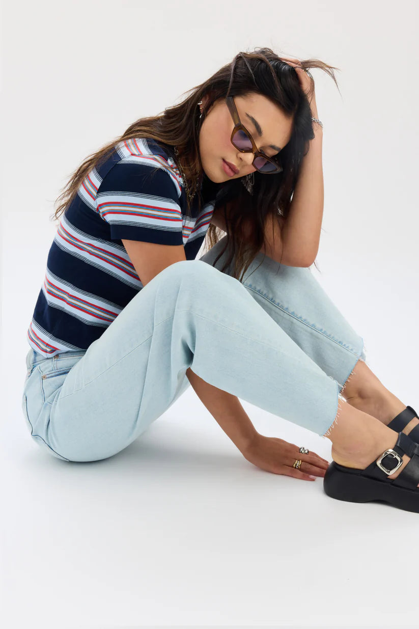 Daze Denim Pleaser High Rise Wide Ankle Jean (Pleaser)