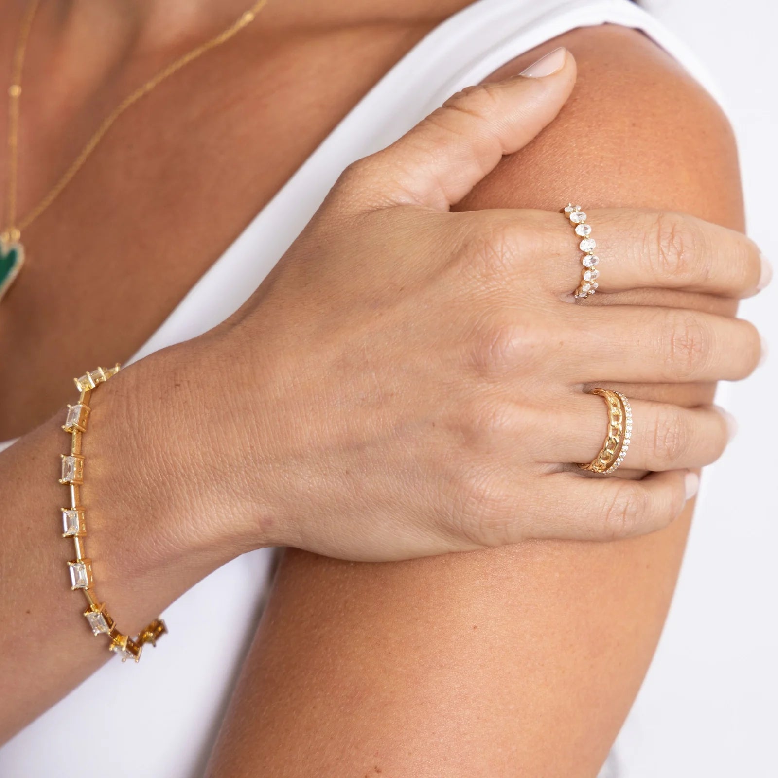 Sahira Jewelry Jolene Cz Chain Ring (Gold)