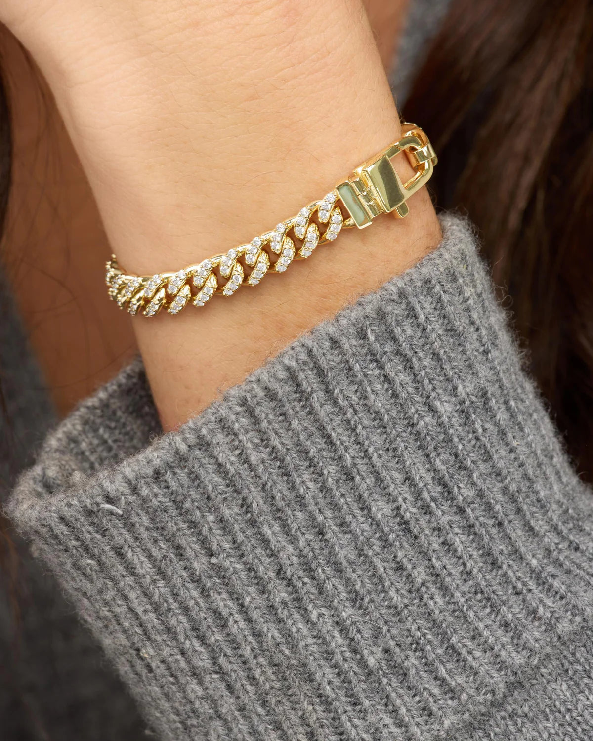 Melinda Maria Pavé Julian Cuban Chain Bracelet 6.8mm Main image