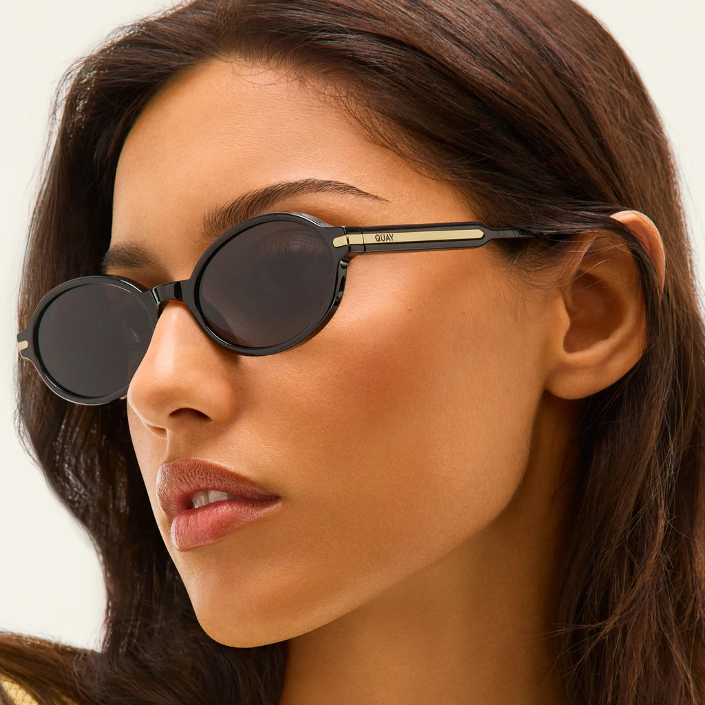Quay Nevermind Sunglasses (Black Frame / Smoke Lens)
