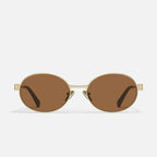 Quay Anyways Sunglasses (Brushed Gold Frame / Brown Lens)