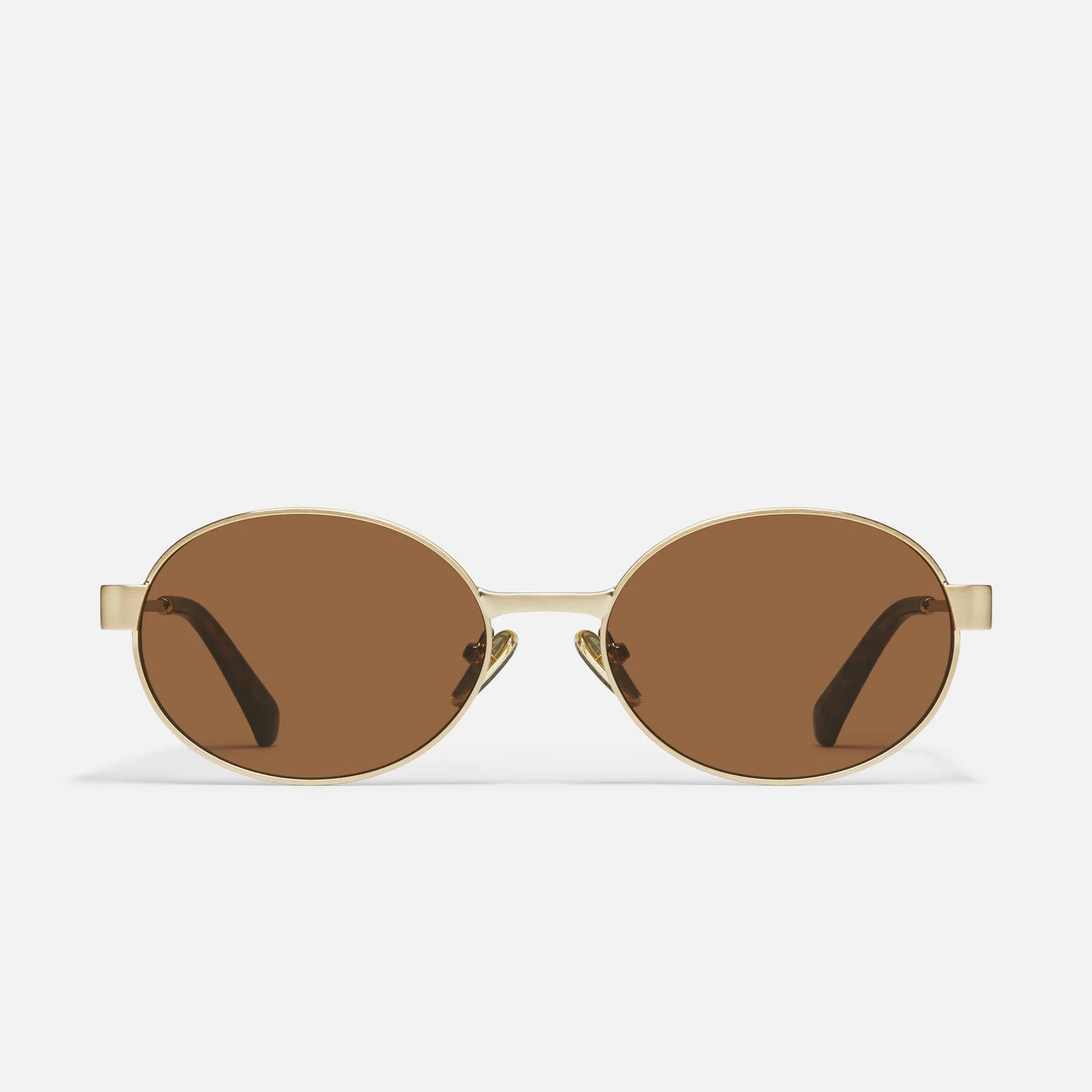 Quay Anyways Sunglasses (Brushed Gold Frame / Brown Lens)