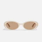 Quay Felt Cute (Bone Frame / Tan Lens)