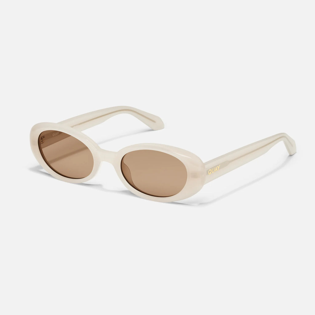 Quay Felt Cute (Bone Frame / Tan Lens)