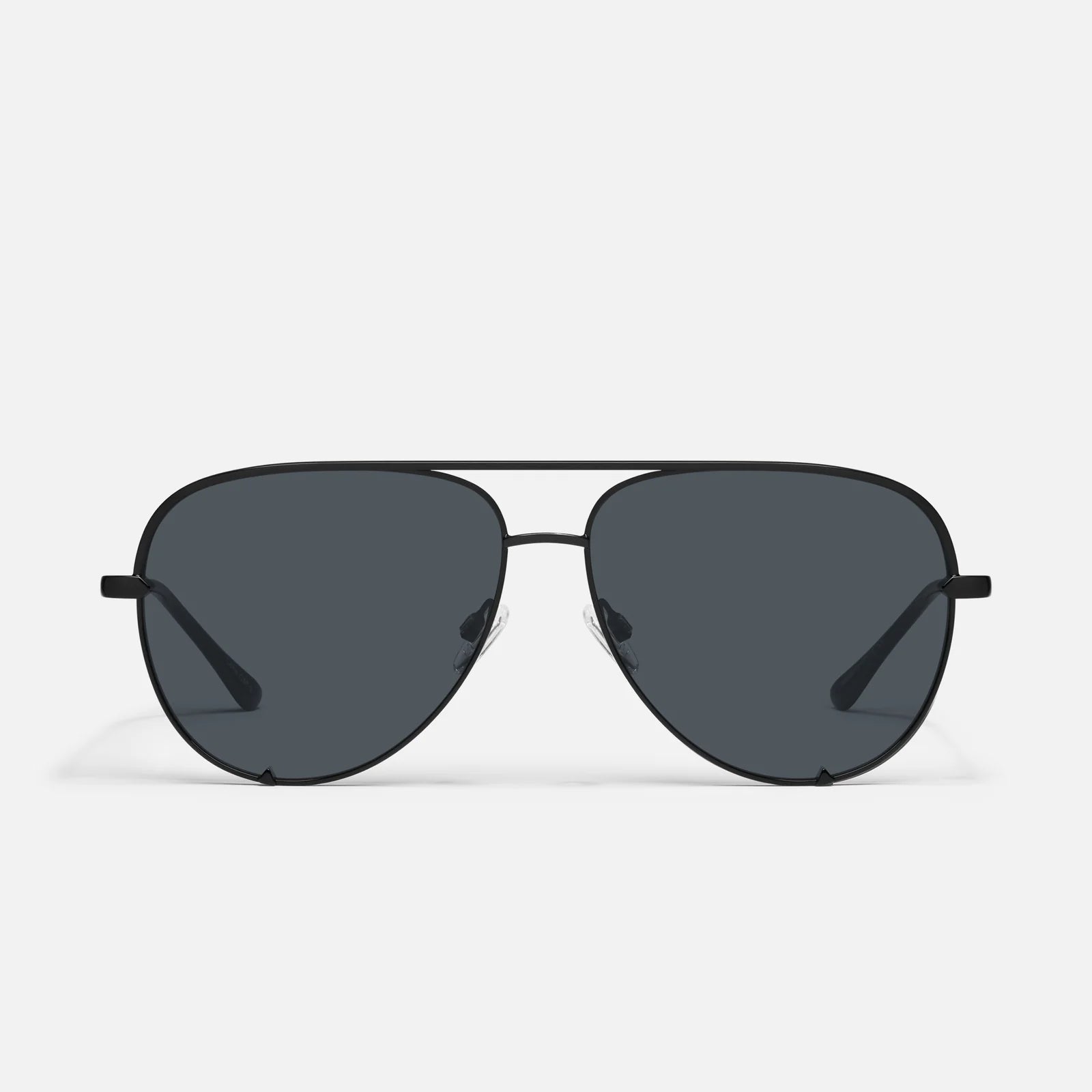 Quay High Key Mini Sunglasses ( Black Frame / Smoke Polarized Lens)