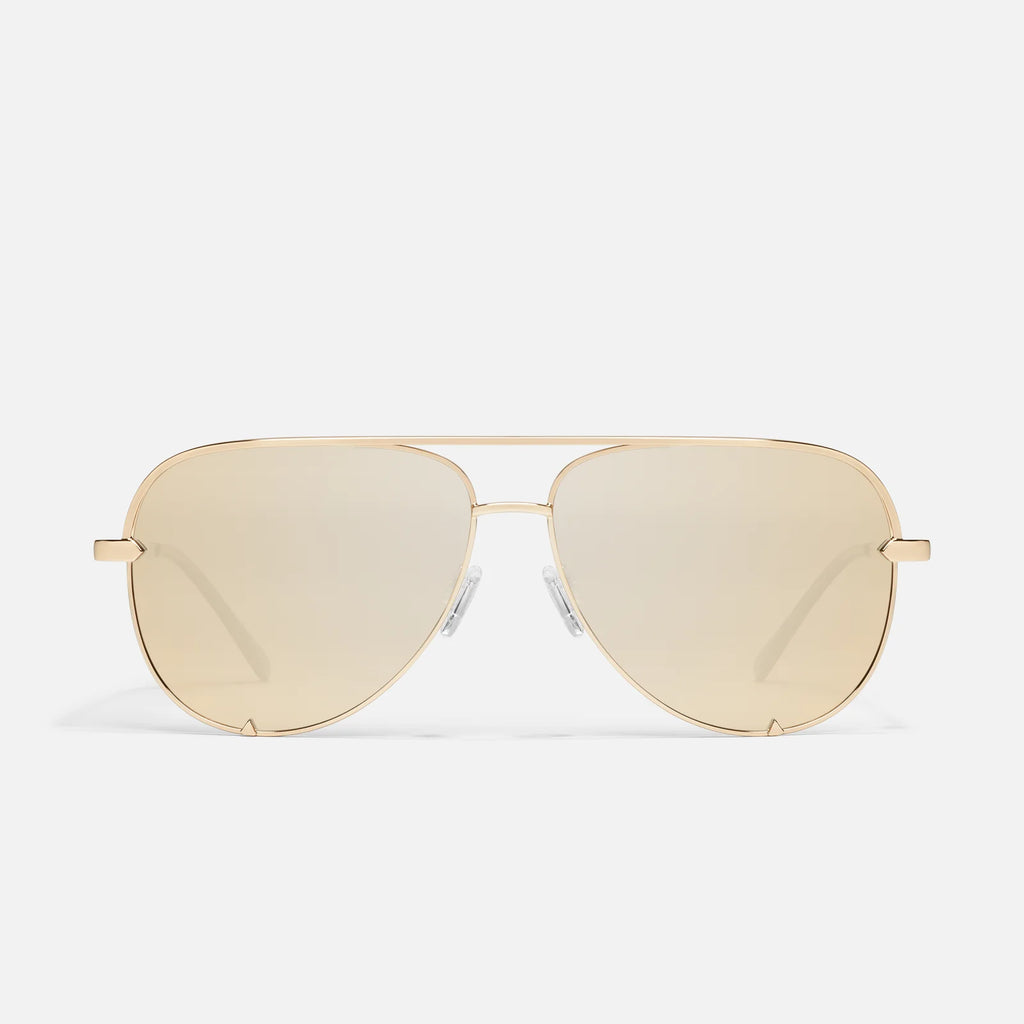 Quay High Key Sunglasses (Gold Frame / Gold Polarized Lens)