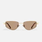 Quay Hit Single Sunglasses (Gold Frame / Tan Lens)
