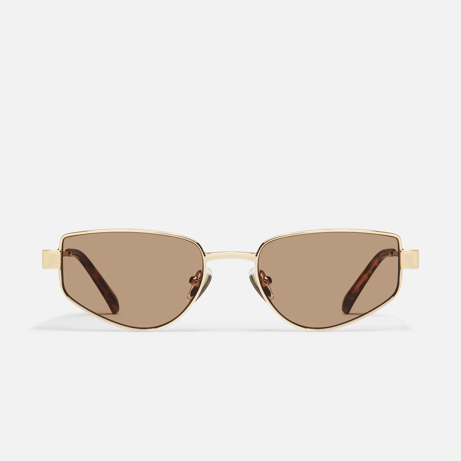 Quay Hit Single Sunglasses (Gold Frame / Tan Lens) Main image