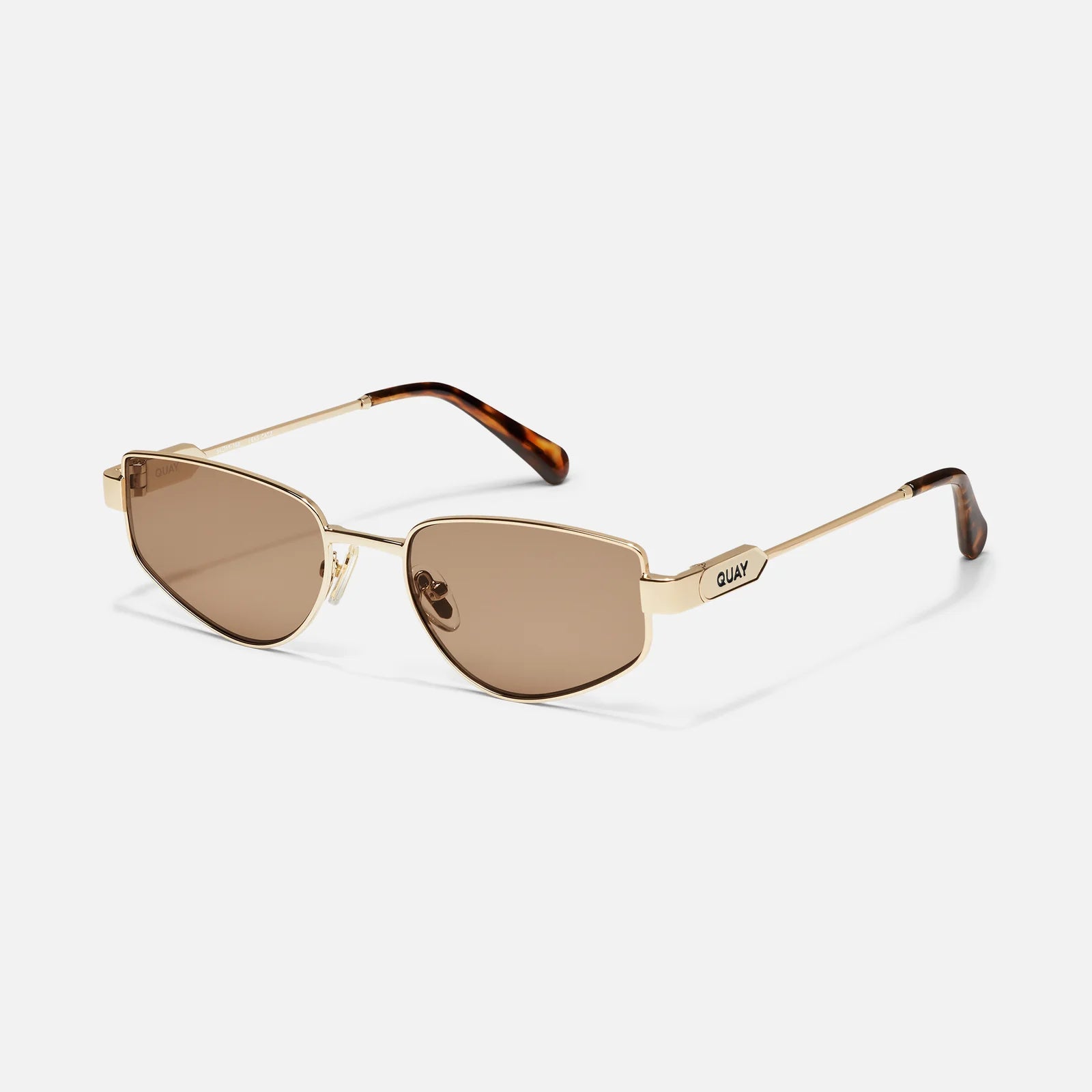 Quay Hit Single Sunglasses (Gold Frame / Tan Lens) Secondary image