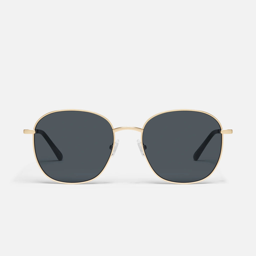 Quay Jezabell Polarized Sunglasses (Gold/ Smoke Lens)