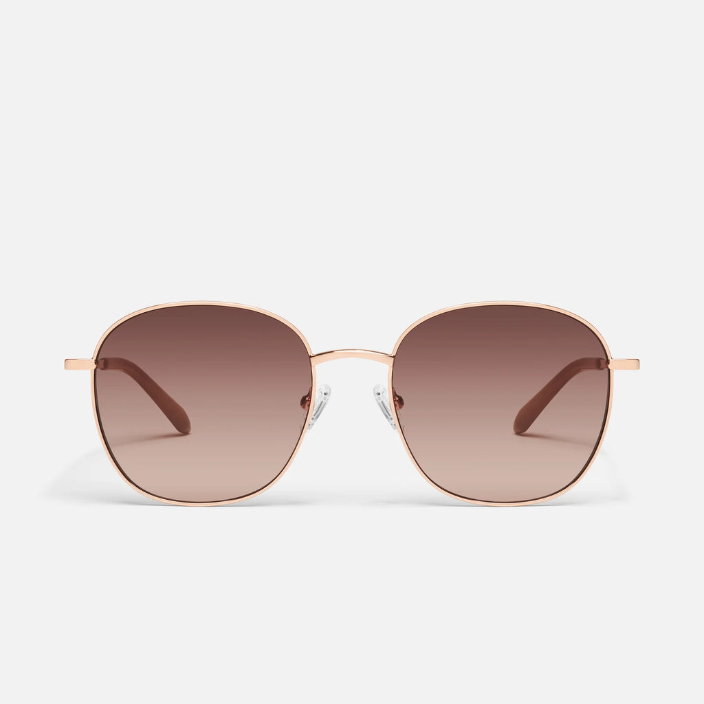 Quay Jezabell Sunglasses (Rose Gold Frame / Brown Fawn Lens)