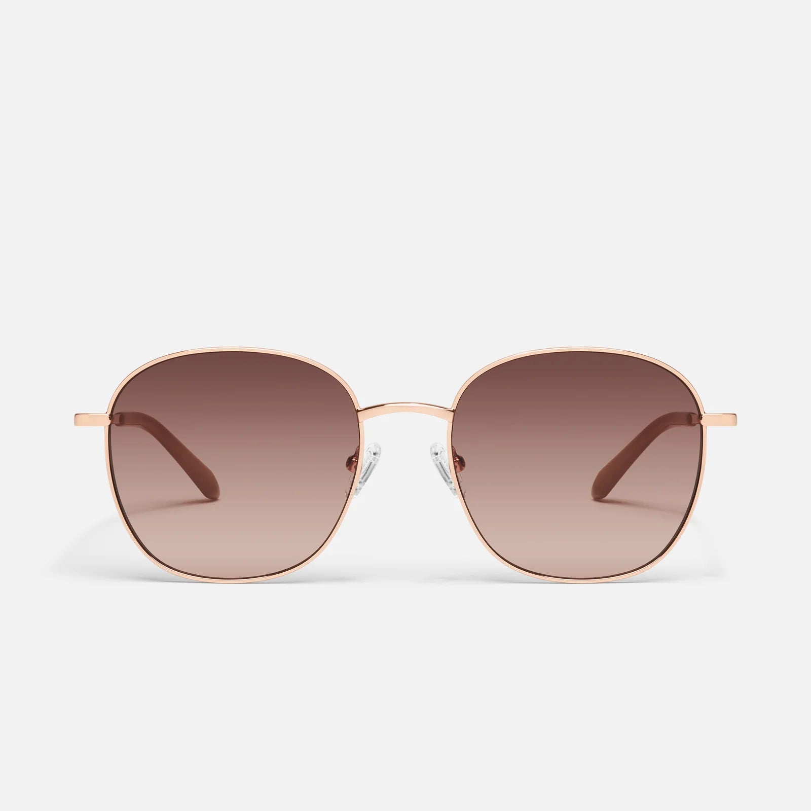 Quay Jezabell Sunglasses (Rose Gold Frame / Brown Fawn Lens)