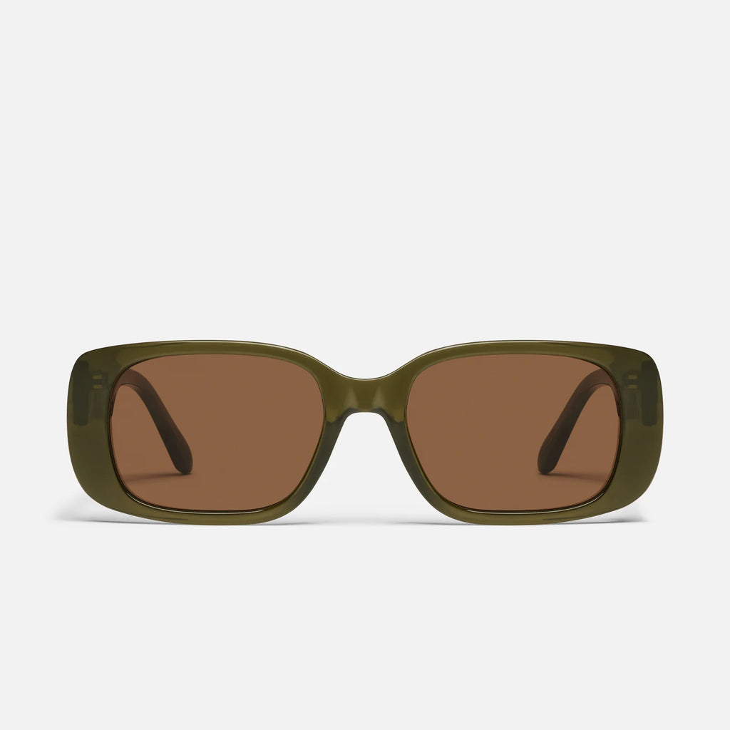 Quay Karma Sunglasses (Olive Frame/ Brown Lenses)