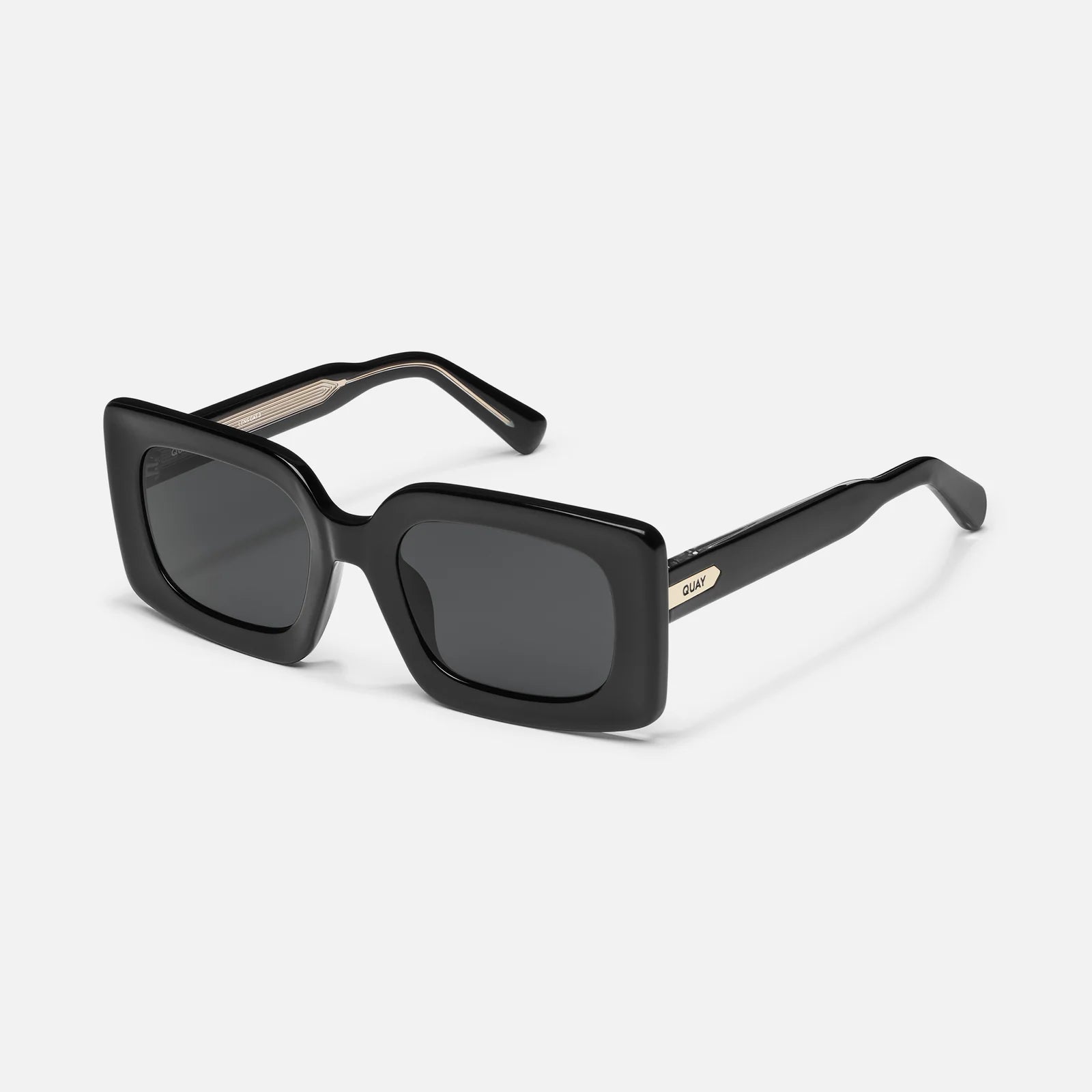 Quay Talk Show Sunglasses (Black Frame / Smoke Lens) Secondary image