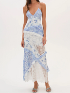 For Love & Lemons Rosalyn Maxi Dress (Blue)