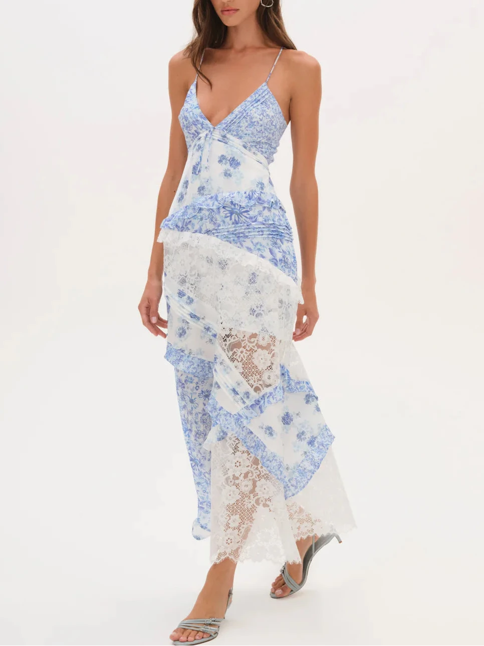 For Love & Lemons Rosalyn Maxi Dress (Blue)