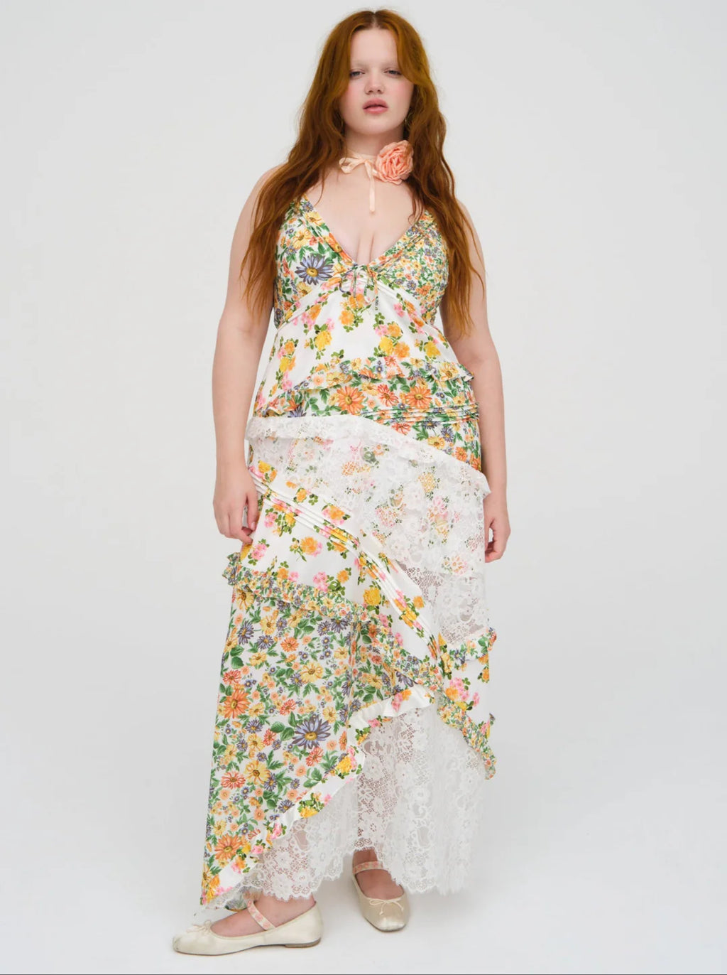 For Love & Lemons Rosalyn Maxi Dress (Yellow)