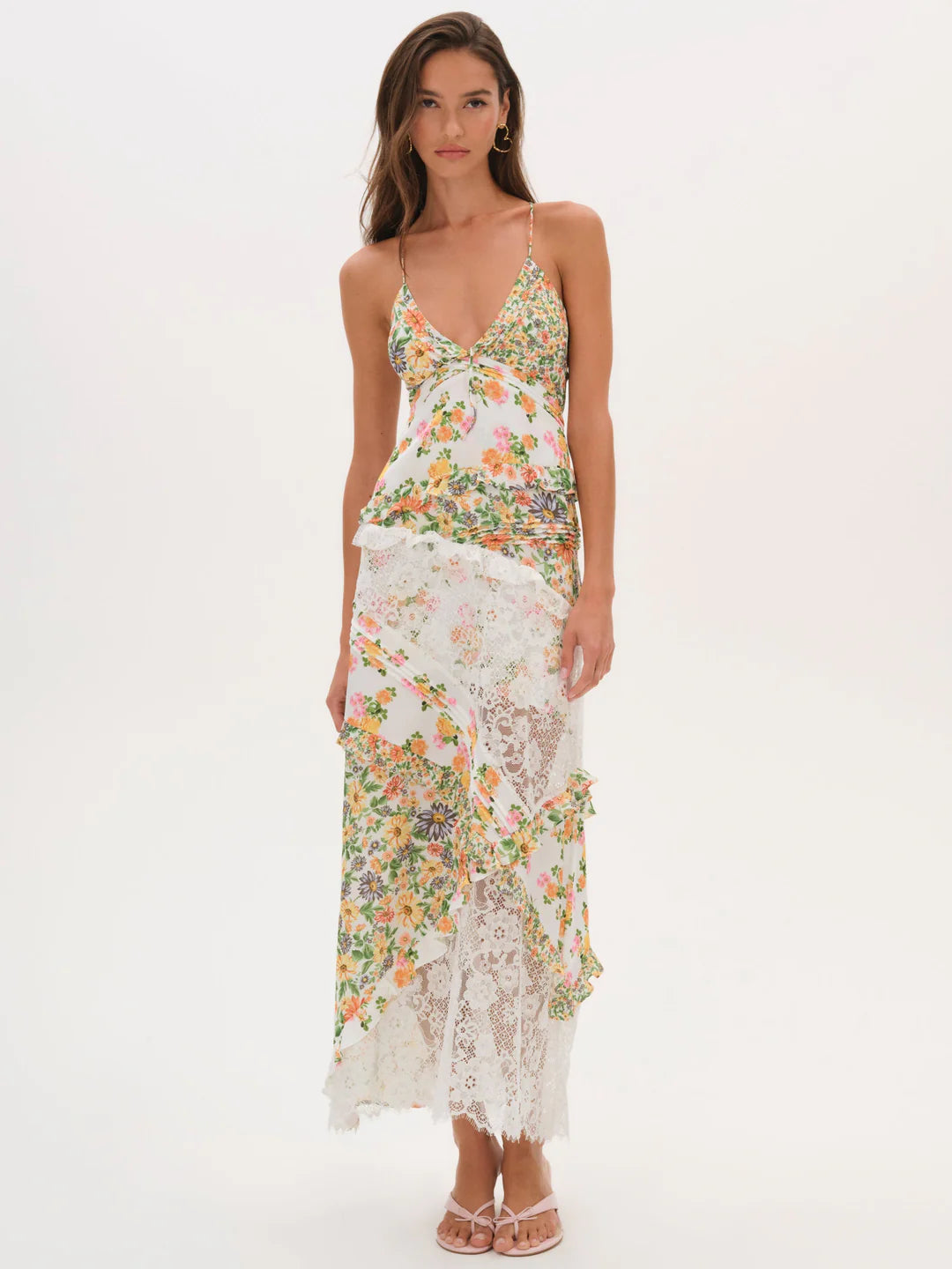 For Love & Lemons Rosalyn Maxi Dress (Yellow)