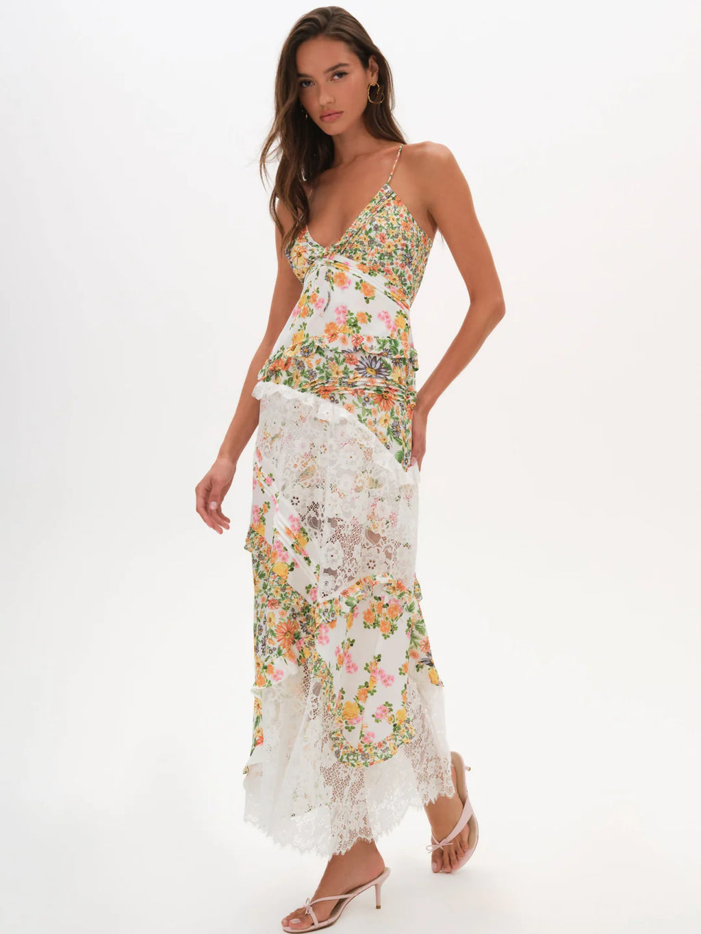 For Love & Lemons Rosalyn Maxi Dress (Yellow)