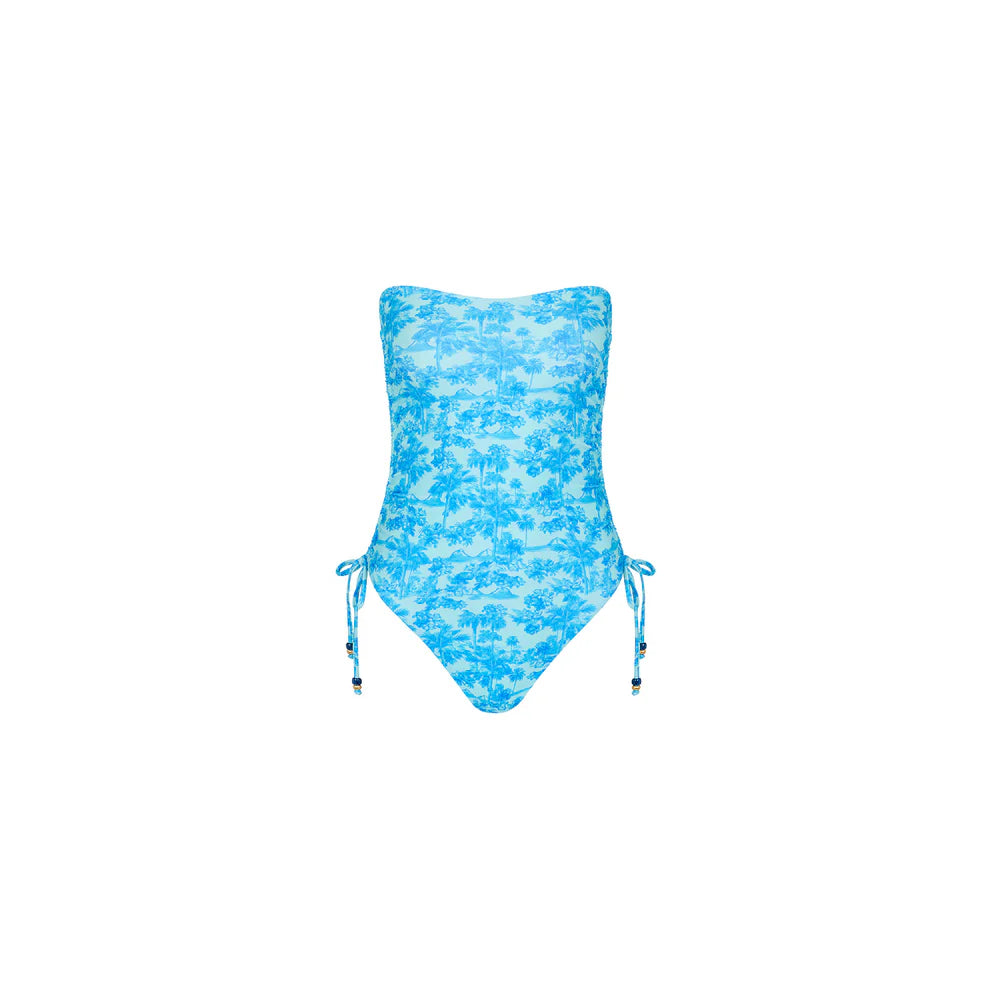 Kulani Kinis Ocean Paradise Ruched Bandeau Classic Cut One Piece