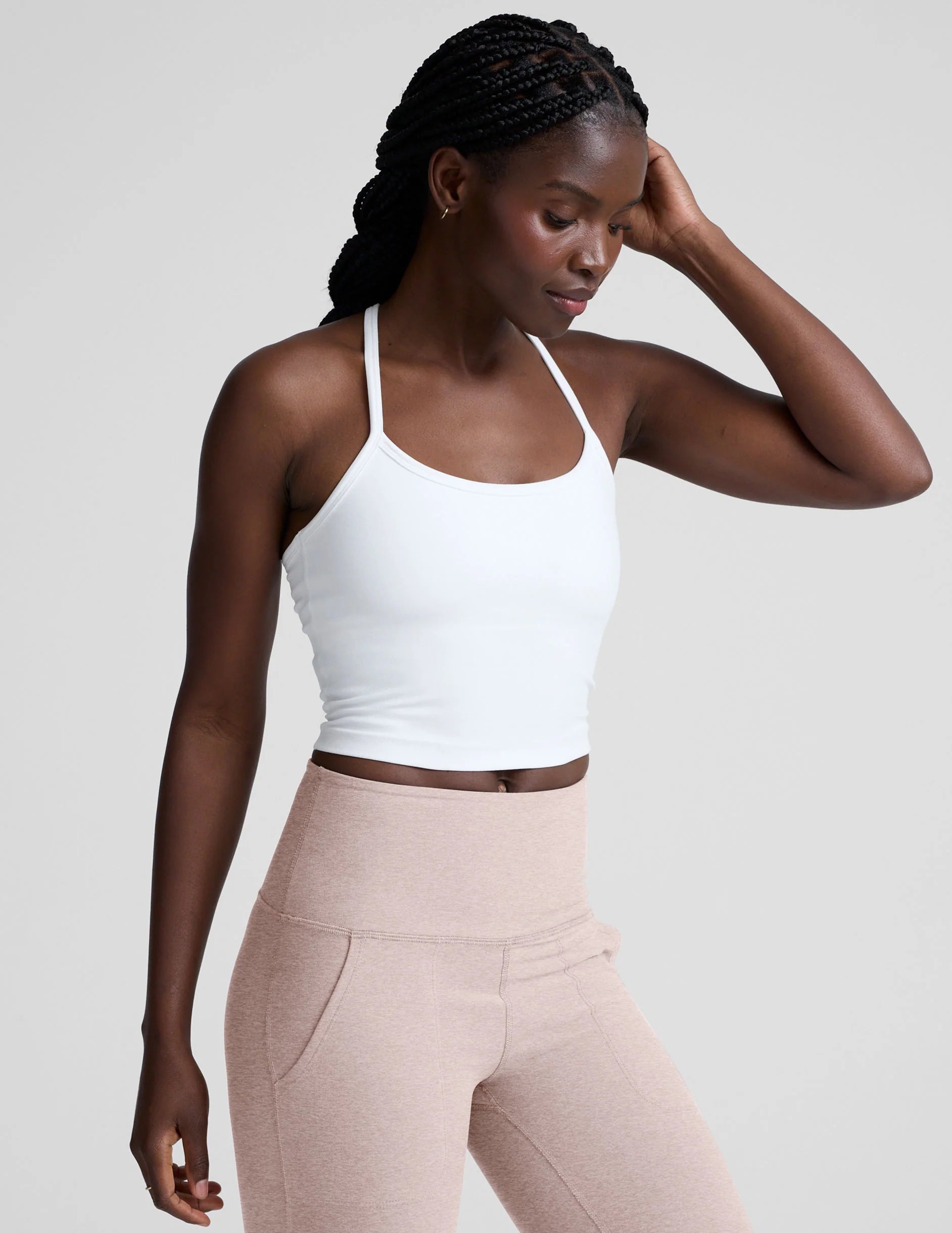 Beyond Yoga Spacedye™ Slim Racerback Cropped Tank (Cloud White) Secondary image